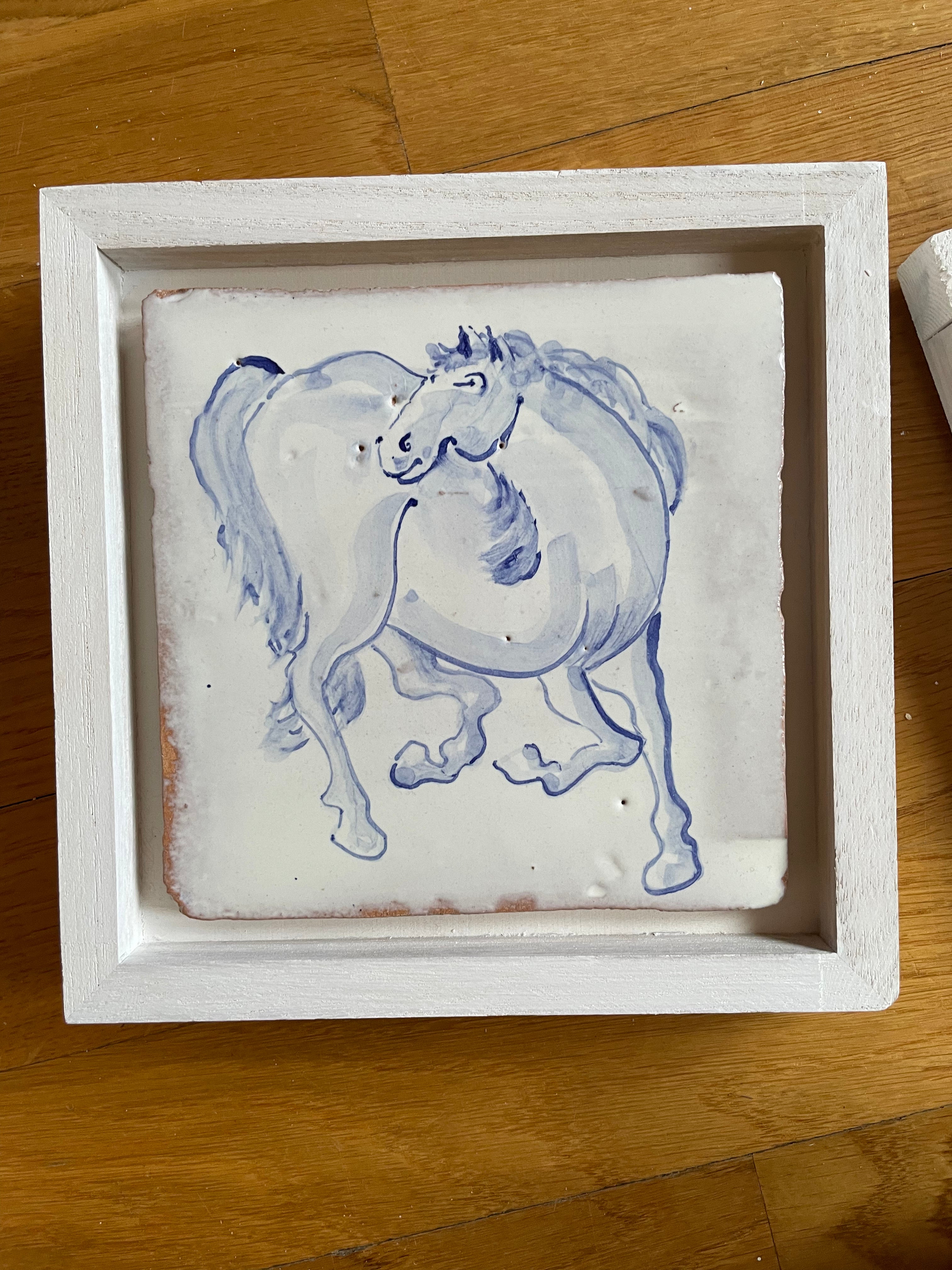 Horse motif Azulejo Handpainted Tile 15 cm x 15 cm