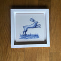 Rabbit Handpainted azulejo glazed ceramic tile 15 cm x 15 cm /  Kézműves csempe