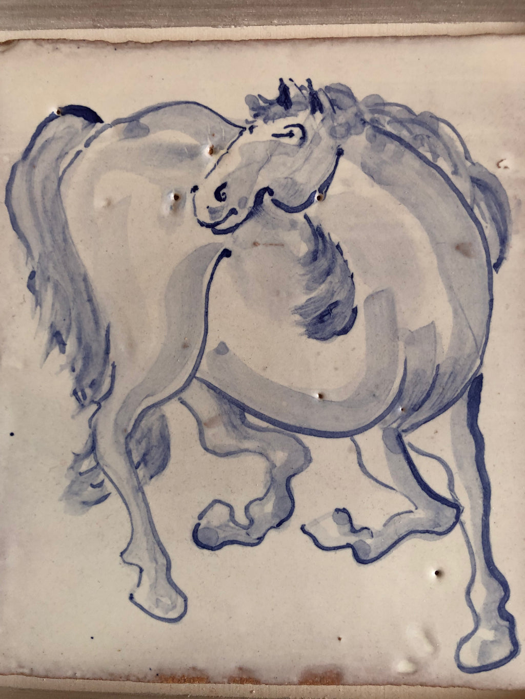 Horse motif Azulejo Handpainted Tile 15 cm x 15 cm