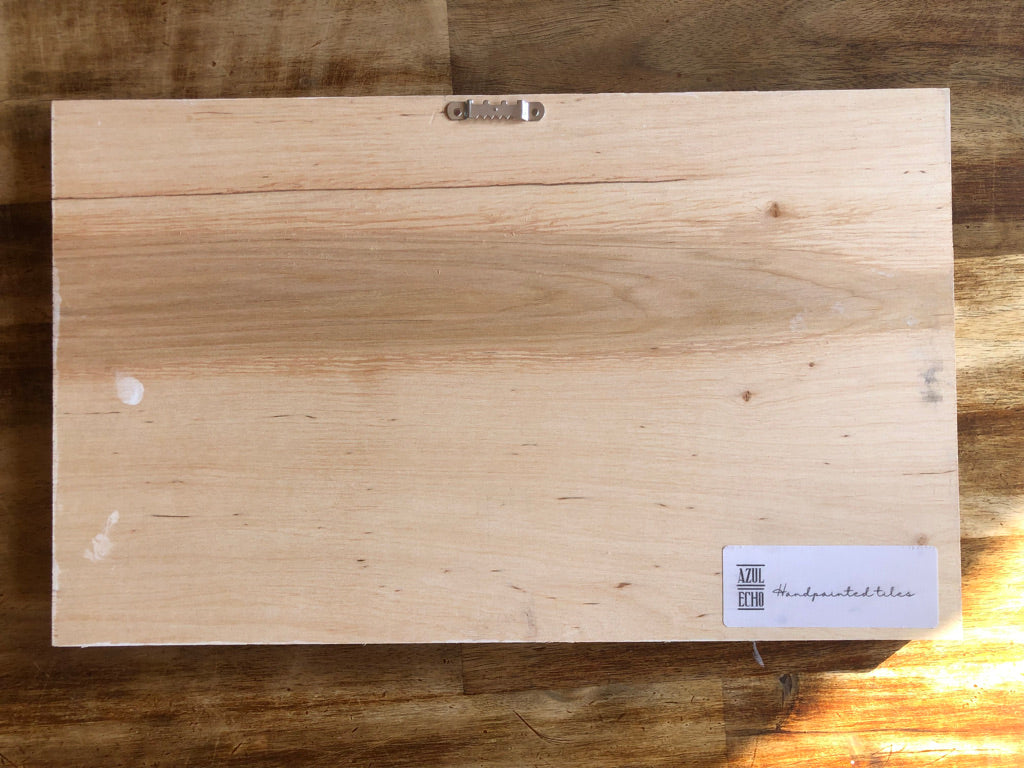 Carp fish motif Azulejo Handpainted Tile Mural 15 cm x 30 cm/ Kézműves csempe