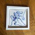 Octopus Handpainted azulejo glazed ceramic tile 15 cm x 15 cm /  Kézműves csempe